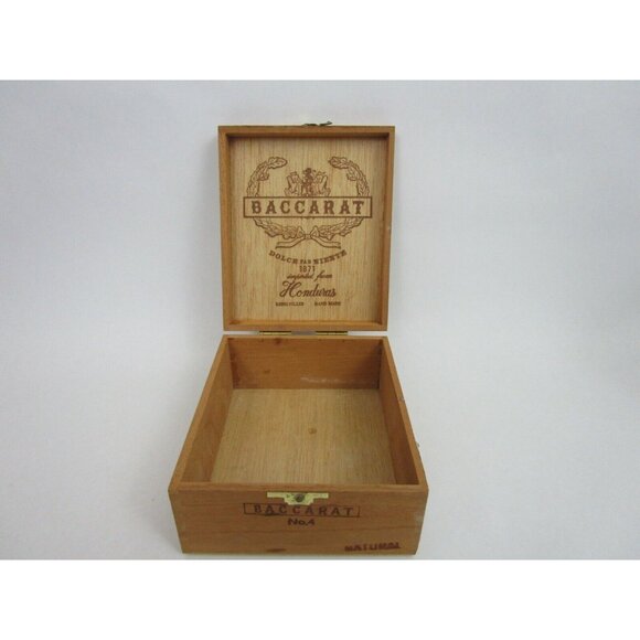 Vintage Wood Baccarat Dolce Far Niente 1871 Cigar Box Imported Honduras - Empty - Picture 7 of 9